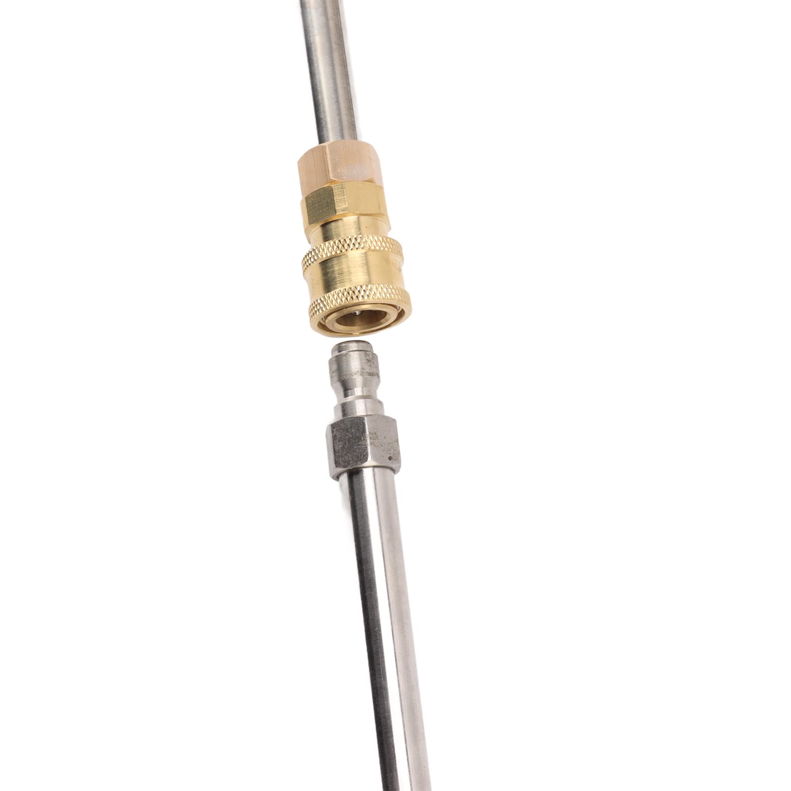 Bacchetta di Prolunga per Lancia Idropulitrice, 5 Aste Diritte + 3 Aste Curve da 30° 90° 120°, Attacco Rapido da 1/4" 4000PSI, con 6 Ugelli, Kit da 9 Strumenti di Pulizia per Grondaie