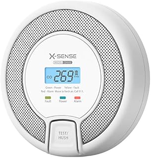 X-Sense Carbon Monoxide Detector Alarm with Digital Display, Replaceable Battery Operated CO Alarm Detector, Conforms to EN 50291 Standard, CO03D