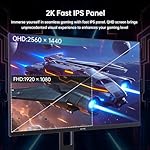 27 Inch QHD Gaming Monitor, 2K 200Hz Up to 210Hz 1ms Fast IPS Computer Monitor, HDR400, 1440P with Adaptive Sync, Built-in Speakers, HDMI Displayport, Tilt Adjustment, VESA Compatible - Image 3