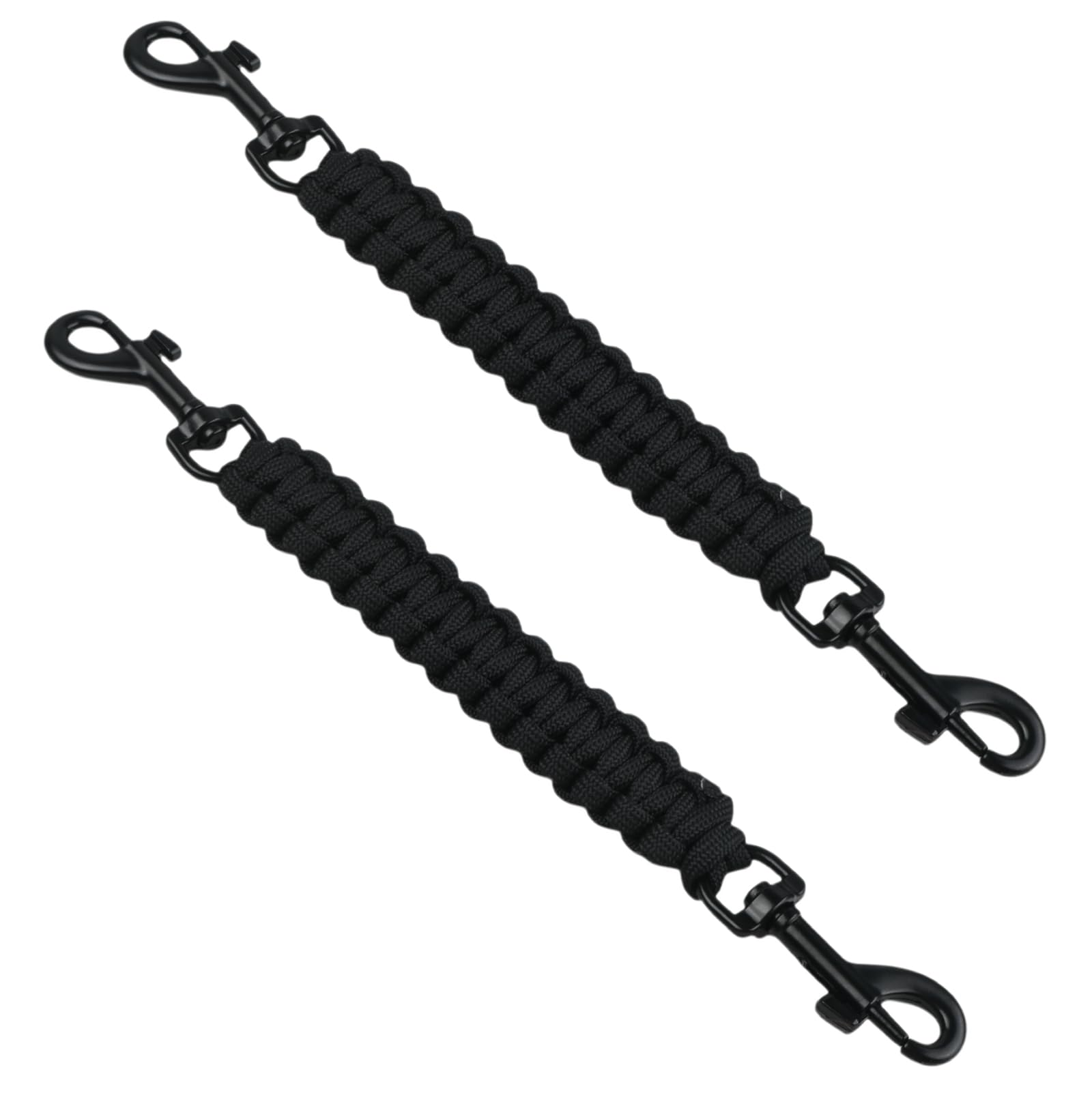 2 Pcs Dog Collar Safety Clip, Double Ended Backup Connector for Harness and Collars, Leash Extension Strap with Dual Clasps for Walking Running Hiking
