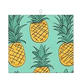 Matériau du produit : ce tapis absorbant WHJSSF motif ananas est fabriqué en microfibre, avec une éponge composite au milieu et étroitement cousu sur les quatre côtés. Il a une super absorption et peut garder la zone autour du robinet propre et bien rangée pour éviter que la saleté ne se dépose.