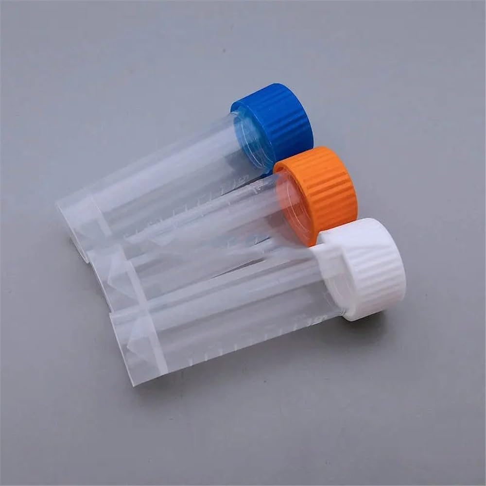 Cristalería de Laboratorio Tubos de ensayo de plástico PP de 5 ml (paquete de 50/100/200/300/400 unidades)(300pcs)