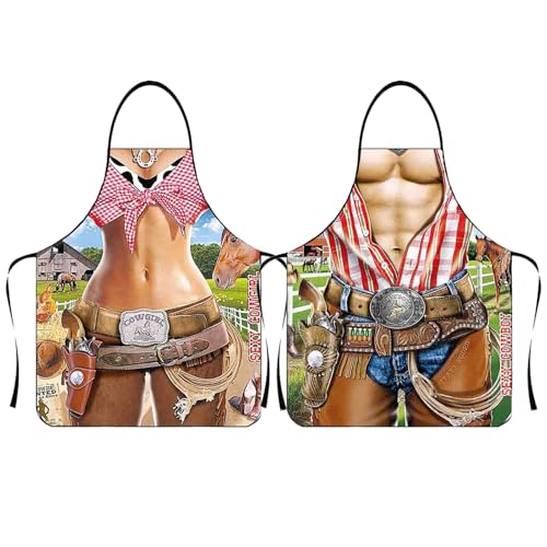KASESSS 2 Pièces Tablier Cuisine Homme Humour, Tablier Humoristique Étanche, TablieR Homme Humour Cuisine Gag Cadeau, Tabliers Rigolo pour Hommes Femmes...
