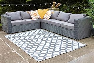 Causeway Home Living Outdoor Rug Grey Diamond Plastic Mat Large (160 x 230 cm)
