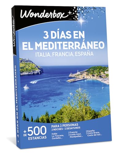 WONDERBOX - Caja Regalo - 3 días en el Mediterráneo - 1 Noche o 2 Noches con Desayunos - para 2 Personas Junto a su Mascota - + de 500 estancias - Ideas Regalo en Pareja