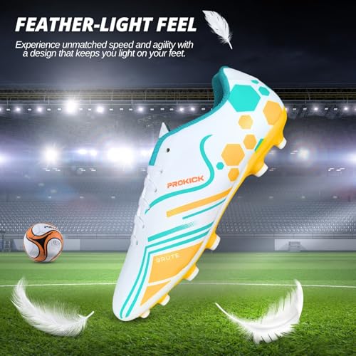 Prokick Brute Football Studs Men's White WHITE/SEA GREEN - Image 3