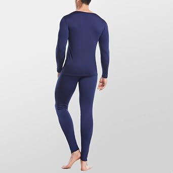 XUNZOO Mens Thermal Underwear Set Comfy Warm Base Layer Long Sleeve V Neck Long Johns Top Bottom Set
