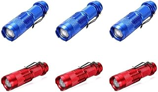 CUDDIKAJI 6 X (Multi) Mini 600 Lumen Flashlight Adjustable Stretchable Home Use Torch Travelling Climbing Hunting Handheld Lights Lighting