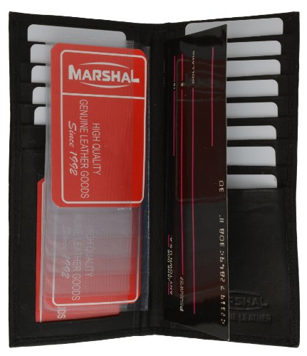 Mens Ladies Black Lambskin Leather All-in-One Checkbook Wallet #1752