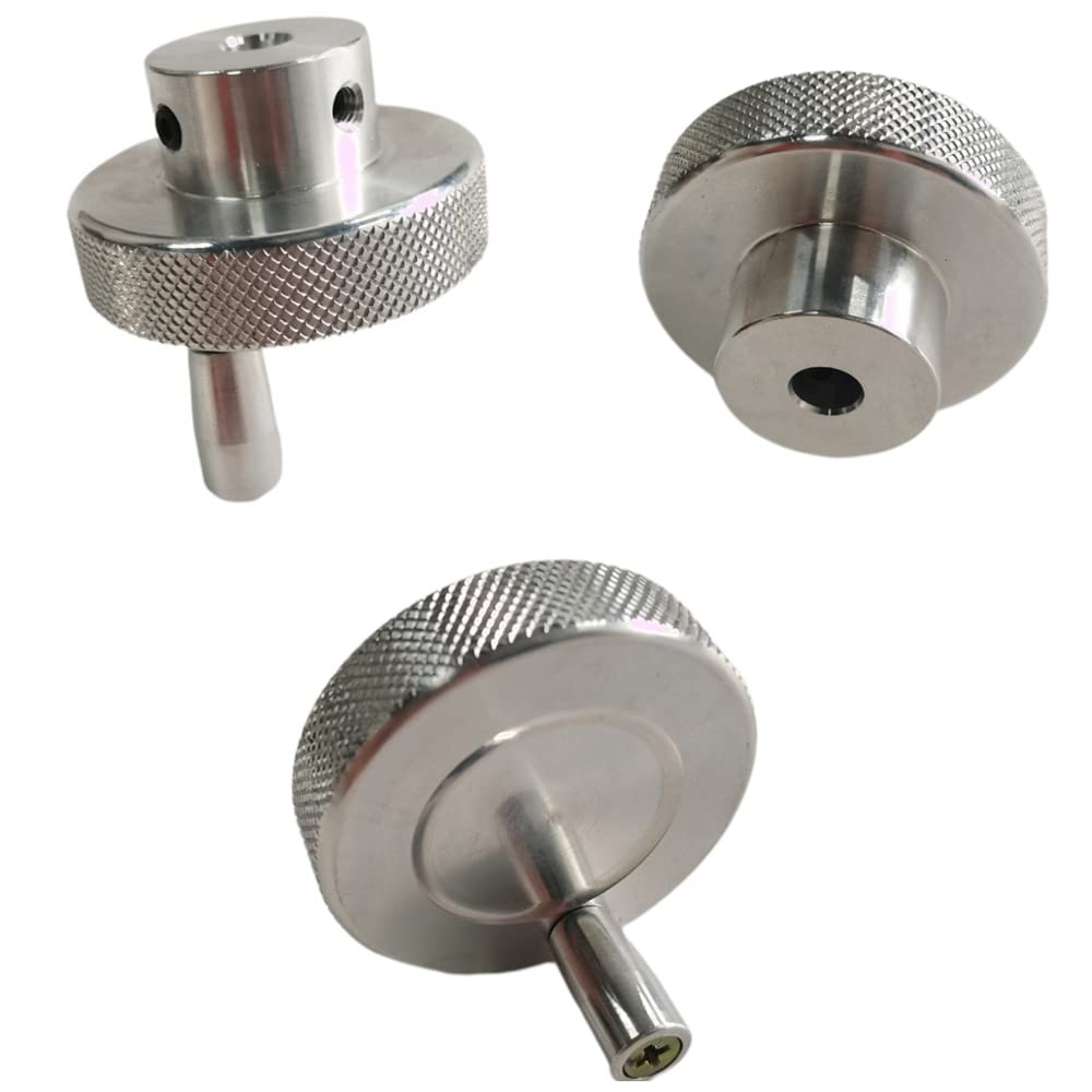 WZHLCX2" Metal Handwheel Fit 10mm Shaft of Mini Lathe Turning CNC, Round Hand Wheel Crank
