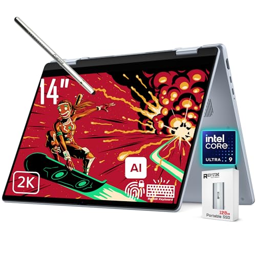 Image of Dell 14 Plus 2-in-1 AI Laptop, 14 inch 2K Touchscreen, Core Ultra 9 288V(48 TOPS), Copilot+ PC, Backlit Keyboard, Fingerprint, 1080p Webcam, Wi-Fi 7, Windows 11 Home, Blue(32GB DDR5 RAM 8533 MHz| 1TB SSD)