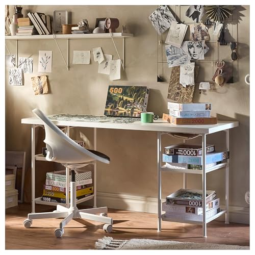 Table de bureau LAGKAPTEN/SPÄND avec plateau graphique multicolore