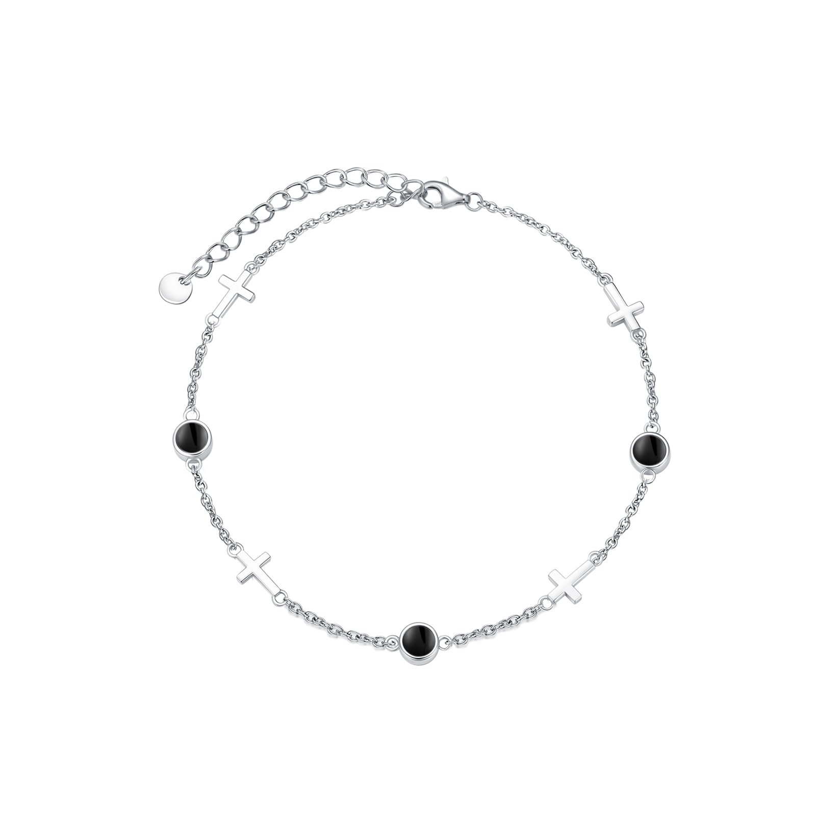 Dorunmo Ankle Bracelet for Women 925 Sterling Silver Natural Stone Bracelet Anklet Summer Beach Jewelry Birthday Gifts for Mom
