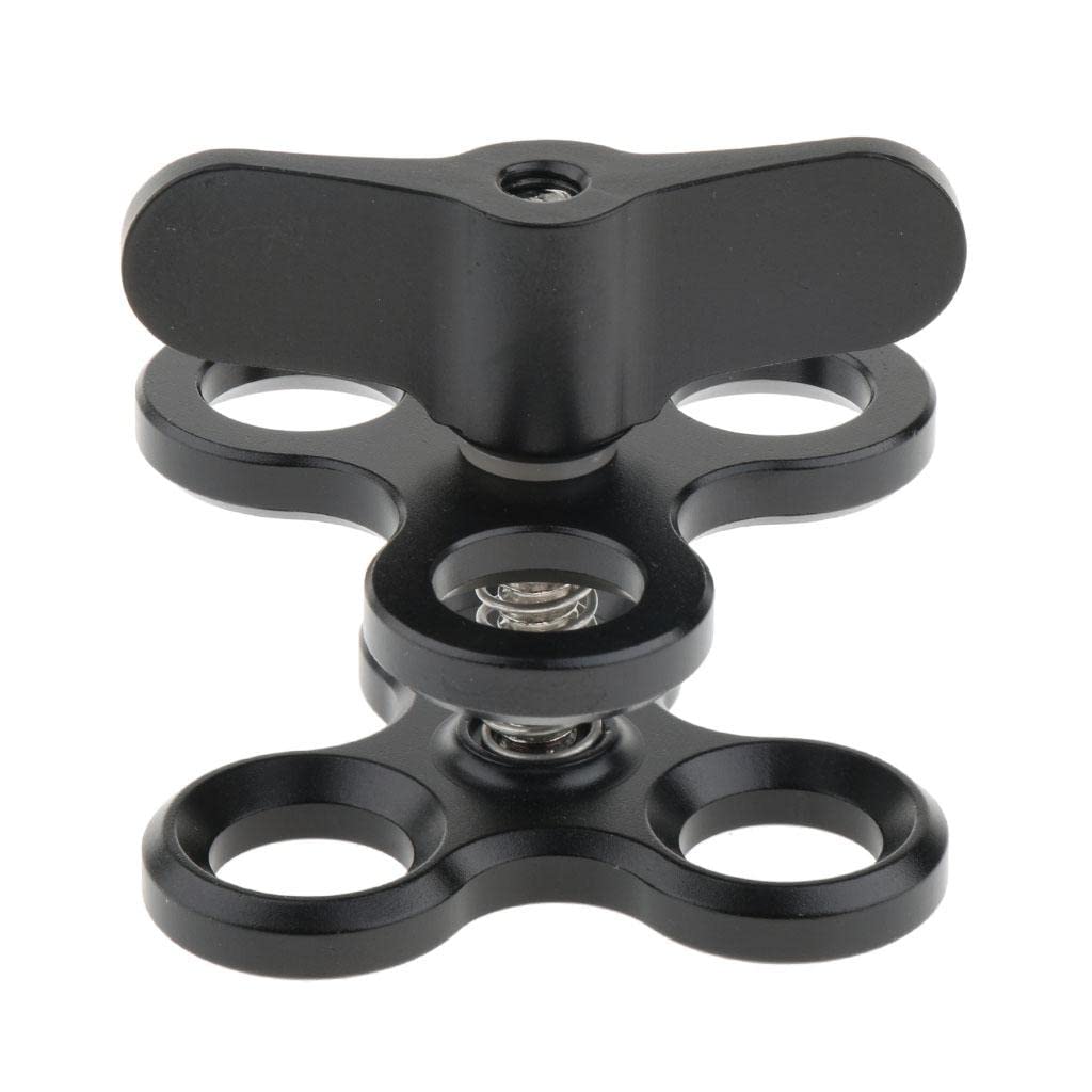 Triple Ball Clamp 3 Holes Underwater Arm Diving Bracket for Goprro Hero 3+/4/5/6 Black-image-13