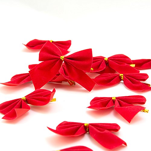 4yourpet  Juego de 12 Rojos Navidad Lazos para Decorar de Corona de Navidad o decoración de Navidad, Lazos