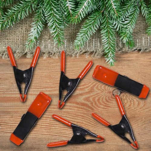 Image of 10 Pcs 2 Inch Spring Clamps, Heavy Duty Metal Strong Clips Clamps Open Mouth is 3 /4 Inch (Orange)