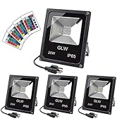 GLW 20W RGB LED Flood Lights Color Changing Floodlight with Remote