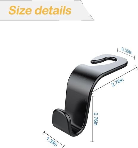 Miniatura 2 de Gancho para reposacabezas de asiento de automóvil, paquete de 4 organizadores de almacenamiento para bolsos, bolsos, bolsas de comestibles,