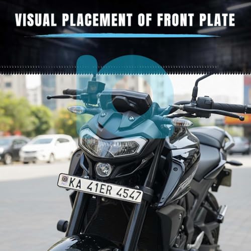 Image of Innovqaraj Embossed Ind Number Plate for Bike| Fancy | No Bar Or Serial Code| for Old Bike Only (White)