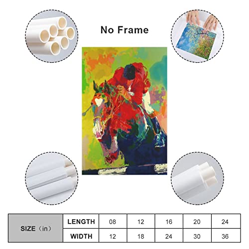 Bzo Leroy Neiman Horse Racingposters & Prints Canvas Wall Art Abstract Wall Art Paintings For Bedroom Living Room Office Home Decoration Modern Canvas Artwork Wall Decor 16X24Inch(40X60Cm) #TOP1