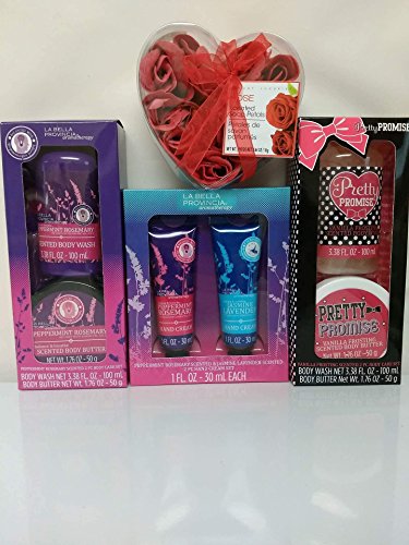 Mothers Day Gifts For Her Girls Women Mom Anniversary Holiday Gift Great For Every Occasion w Luxury Gift Basket : Body Lotion Hand Creme Body Frosting Rose Flower Soap Petals Gift Set
