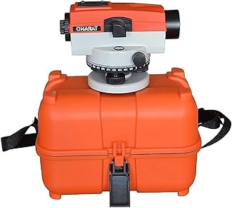 TENABLE NAUTICAL MART High Precision 32X and 24X Optical Auto Level with Tarano Gauge Surveying Equipment for Builders & Contractors TARANO AUTO LEVEL (Orange, 24X-Auto Level)