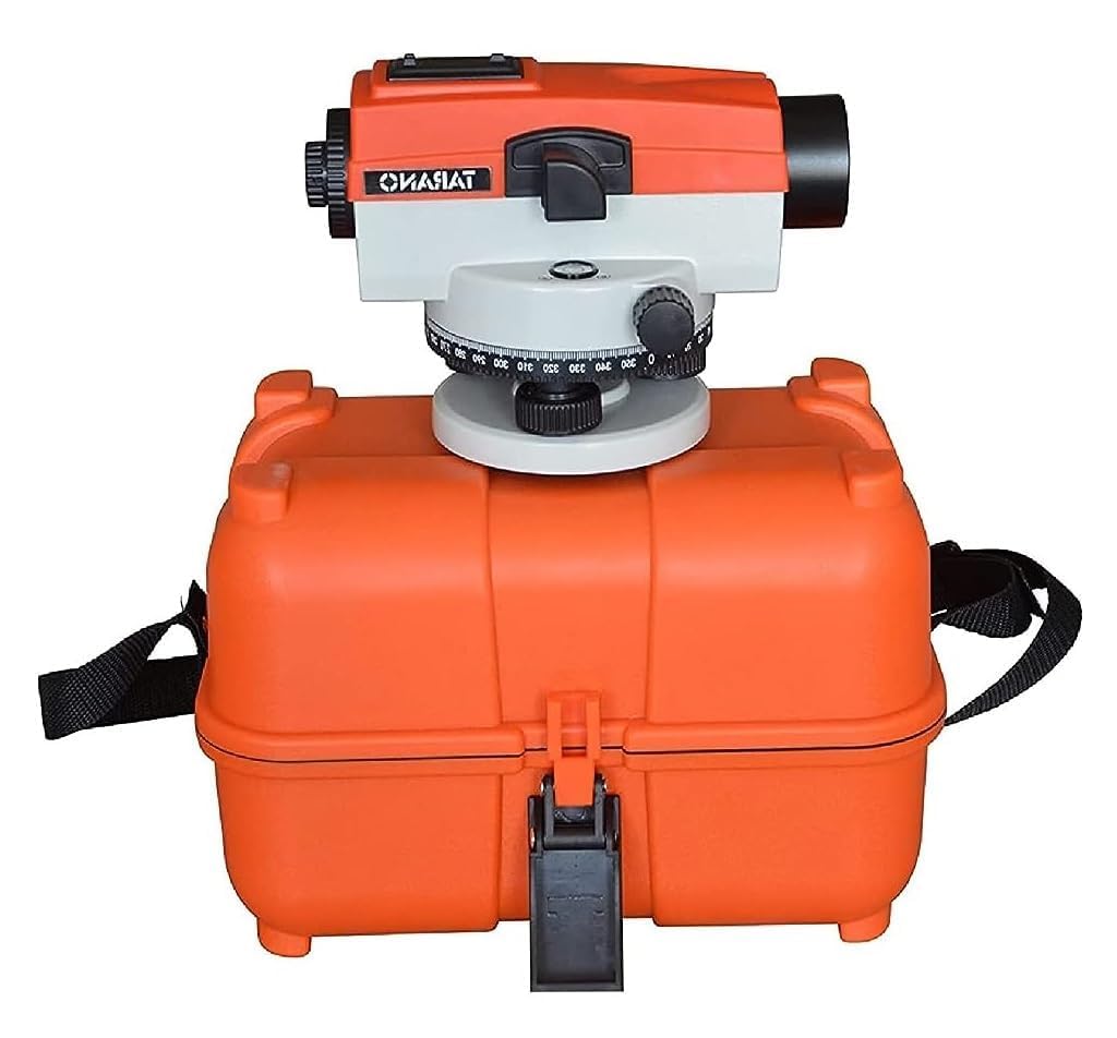 TENABLE NAUTICAL MART High Precision 32X and 24X Optical Auto Level with Tarano Gauge Surveying Equipment for Builders & Contractors TARANO AUTO LEVEL (Orange, 24X-Auto Level)