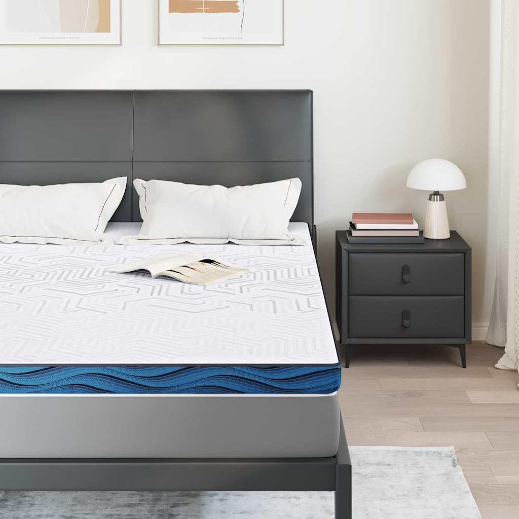 Cubrecolchón blanco 140 x 190 cm de espuma con memoria con funda Jacquard, sobrecolchón de espuma de poliuretano de alta densidad para comodidad y apoyo, ideal para dar vida a un viejo