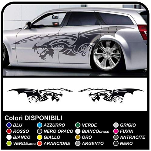 Bandes latérales de 250 cm GRAFIC Autocollants Drago pour look nomade en van et campeur