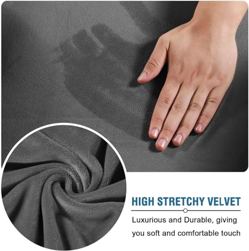 Funda de sillón orejero de terciopelo elástica protector de salón 6