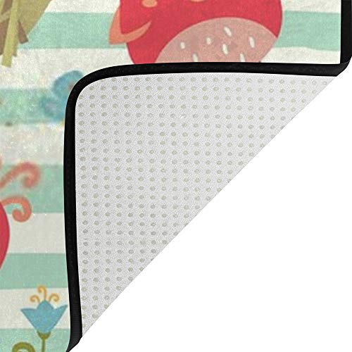 Tapis de salon rectangulaire Ruchen grand format rayures bleues 183x122