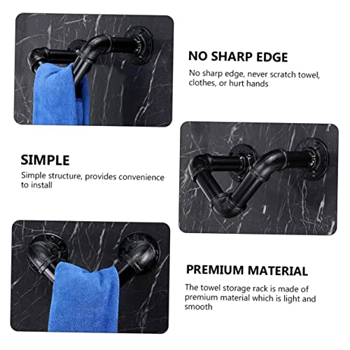 Porte-serviettes mural noir style industriel vintage pour cuisine