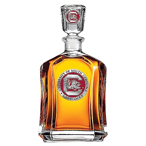 Image of Heritage Pewter South Carolina Capitol Decanter | 24 OZ Whiskey Decanter for Liquor with Airtight Stopper | Expertly Crafted Pewter Glass