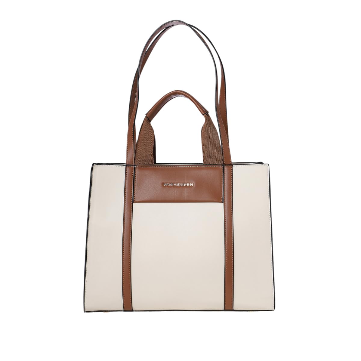 Women's Tote Bag| Brown Contrast Lining | Fits Upto 13 Inch Laptop | Office Bag for Work-image-4