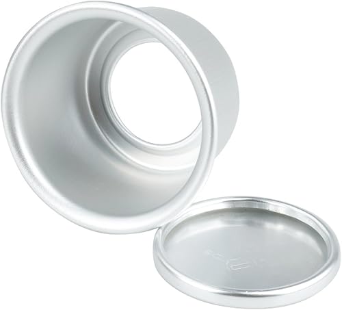 Miniatura 5 de JEATHA Molde redondo de pudín de 2 pulgadas, tazas de aluminio para hornear, caja de molde de magdalena, herramienta para hornear profunda con parte