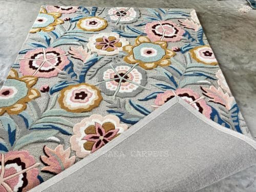 Image of Modern Abstract Hand Tufted Wool Floor Carpet for Home decore Living Room|Home and Bedroom & Hall 8x10 feet (240 x 300cm) Grey H1