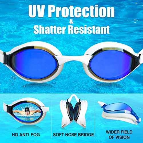 Dizokizo Swimming Goggles No Leaking Anti-Fog UV Protection Adjustable Professional Racing Swim Goggles for Adult Men Women - Image 2