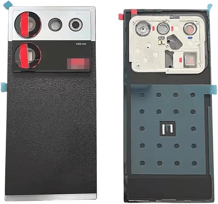 YOOOKOOO Compatible Rear Back Cover for ZTE Nubia Z50 Ultra– Battery Door Housing Replacement Part (BlackSilver with Lens)