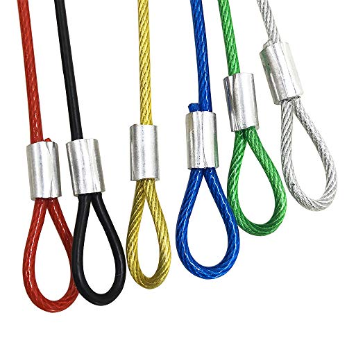 12 Pcs Safety Stainless Steel Tethers,DanziX Colorful Coated Lanyards Compatible with All Go Pro Hero Series and Other Camera Devices- Red,Green,Silver,Black,Yellow,Blue - Thumbnail 3