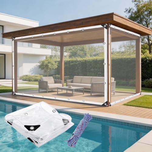 Lonas impermeables exterior transparente de protección jardín y lona plegable camping 2