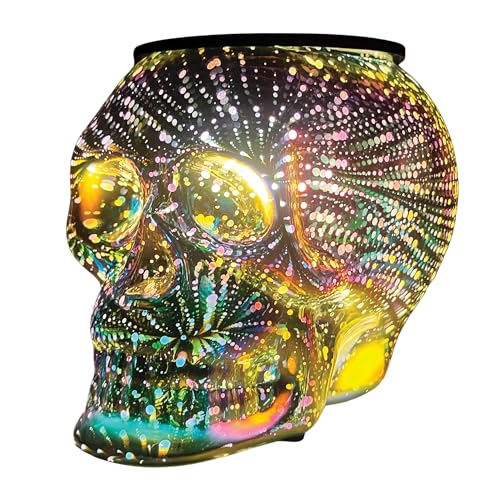 Image of Cello Skull Electric Wax Melt Burner - Infinity 3D Decorative Design, Electric Powered, Home Fragrance, Indoor Use Desk Lamp for Bedroom Decor Living Room, Bedside Lamp with Energy-Efficient LED Glow