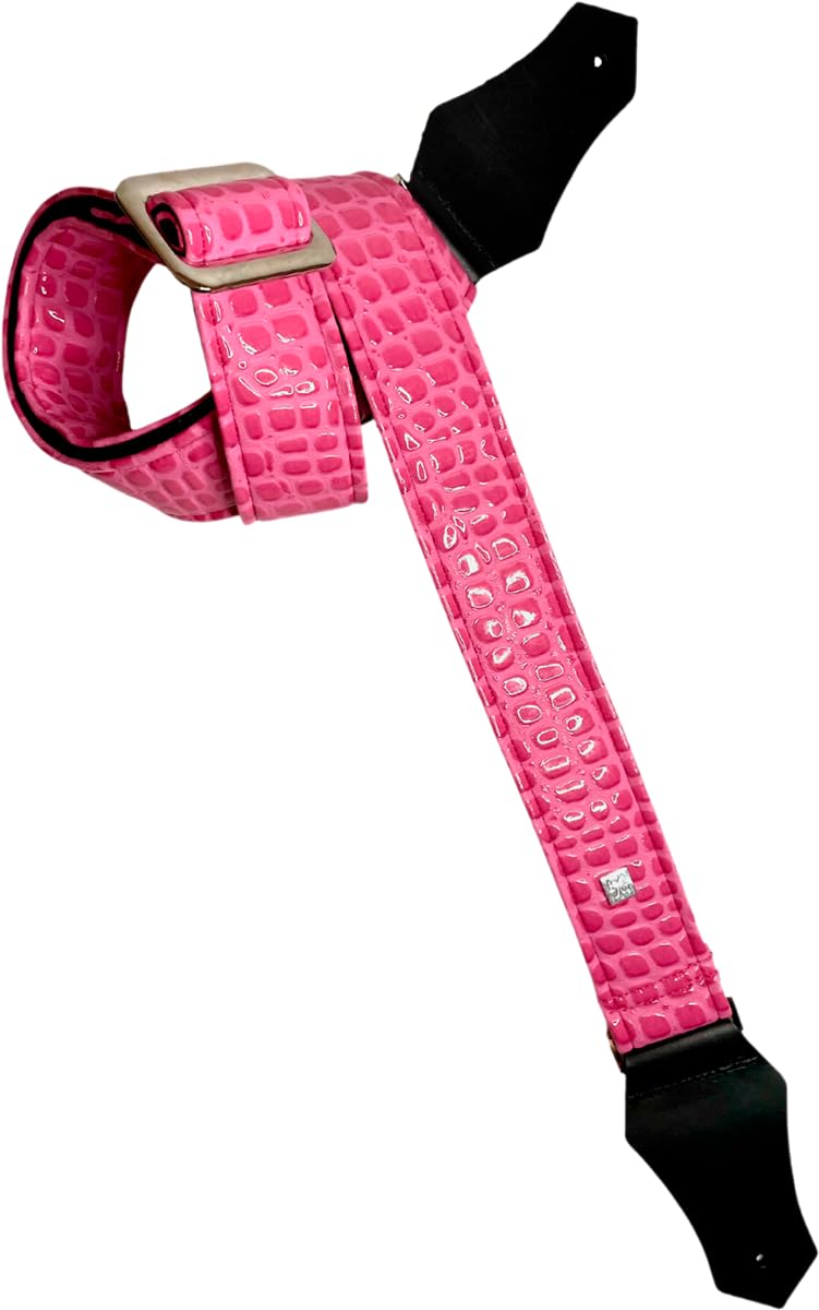 Sangle courroie Guitare/Basse GET'M GET'M - Aussie Gator Collection - Bubble Pink