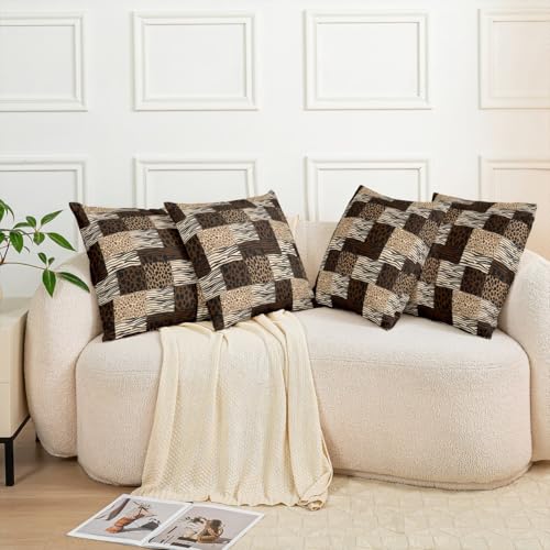 Housse de coussin motif léopard noir guépard zèbre abstrait 50x50 - 8