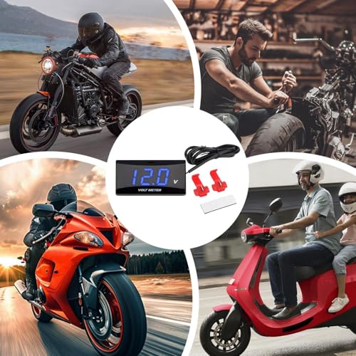 Indicador de batería de motocicleta con pantalla digital precisa y voltímetro mini impermeable 7