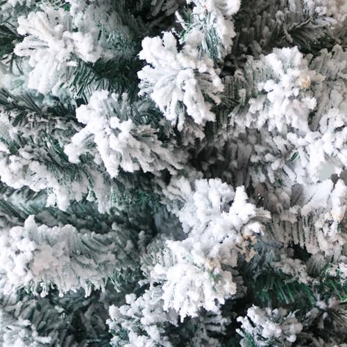 Pino de Navidad artificial grande con efecto de nieve y base metálica estable 5