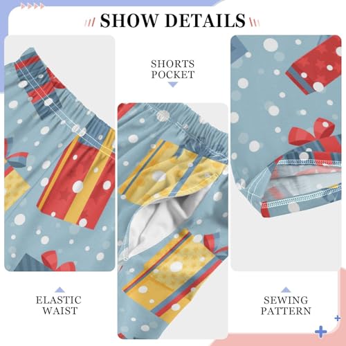 Boys' Pants Christmas Xmas Gifts Snowflakes Long Bottoms Jogger Pants Elastic Waist Trousers with Pockets S-XL4