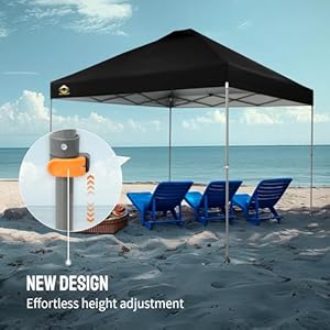 Crownshadesadjustableheightonthefly10x10popupcanopybeachtentwithonepushsetupeasyoutdoorsunshadeforeventspartiescampingoutsideshadewithstongobagblack Urban Country Home Decor Crown shades adjustable height on the fly 10×10 pop up canopy beach tent with one push setup easy outdoor sun shade for events parties camping outside shade with sto n go bag black urban country home decor