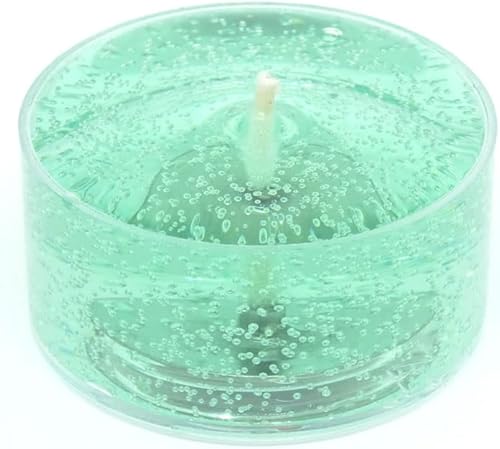 Paquete de 4 velas de aceite mineral de color verde espuma de mar sin perfume a base de hasta 8 horas cada vela de té para bodas eventos especiales