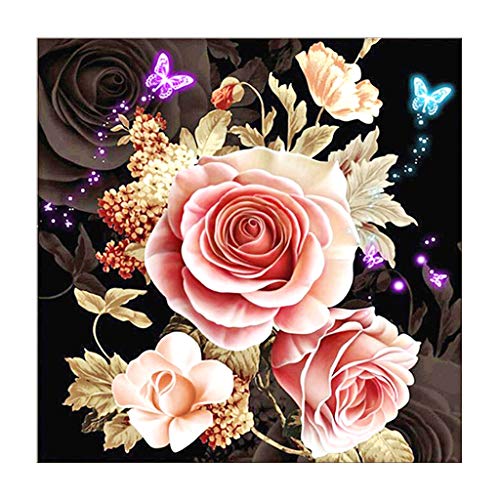 Diamond Painting Kits Full Drill,Astory DIY 5d Diamond Painting Kits Rhinestone Crystal Embroidery Pictures Cross Stitch Art Craft for Home Butterfly Love Flower (12 * 12inch)