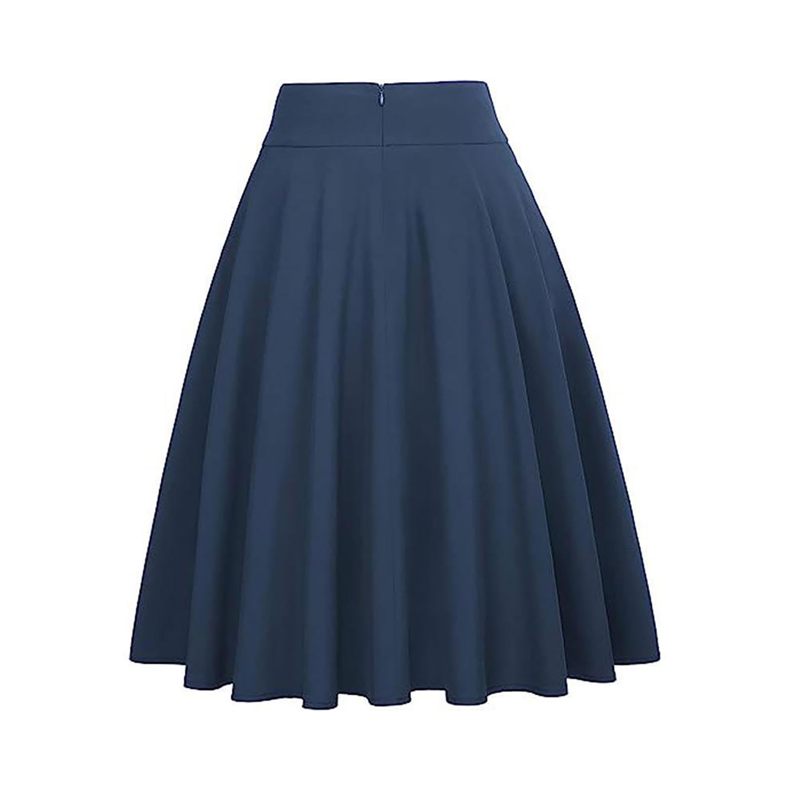 Jupe trapèze Taille Haute avec Poches pour Femmes, Jupe trapèze mi-Mollet de Couleur Unie, Jupe décontractée mi-Longue avec Poche